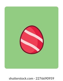 A  Easter eggs with various drawings. flat design style minimal vector illustration.