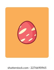 A  Easter eggs with various drawings. flat design style minimal vector illustration.