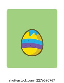 A  Easter eggs with various drawings. flat design style minimal vector illustration.