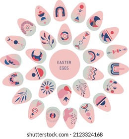 Easter eggs vector with abstractive elements. Happy Easter!
