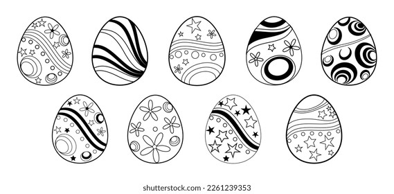 Easter Eggs Vector Art, Icons, and Graphics black and white of kid paint.