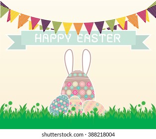 Easter eggs. Vector of easter eggs, can be used for wallpaper, cover fills, web page background, surface textures. Vector linen texture.