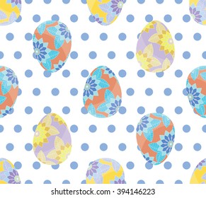 Easter eggs. Vector of easter eggs, can be used for wallpaper, cover fills, web page background, surface textures. Vector linen texture.
