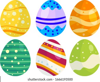 Easter eggs vector collection on white background for designe 