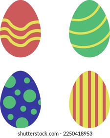 Easter eggs, vector. Colored Easter eggs with patterns.
