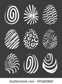 Easter eggs vector doodle illustration. Holiday linear illustration for print, web
