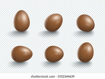 Easter Eggs Vector Element Angles Set 3d Isolated Chocolate