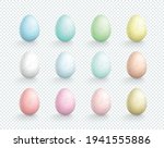 Easter Eggs Vector Element Speckled Colors Set 3d Isolated