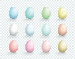 Easter Eggs Vector Element Speckled Colors Set 3d Isolated
