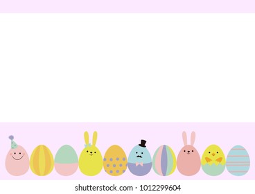Easter eggs vector frame