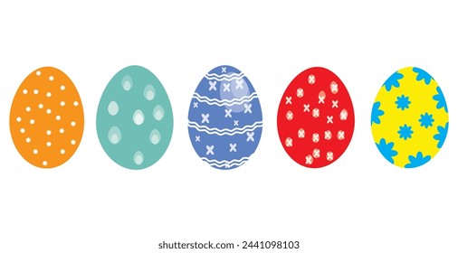 Easter eggs vector icons flat style on white background, eps10
