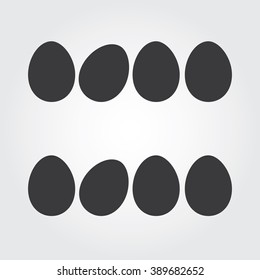 Easter eggs vector icons flat style. 