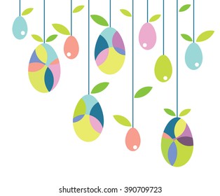 Easter eggs vector icons flat style