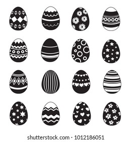 Easter eggs vector icons for holiday spring, seasonal traditional christianity illustration