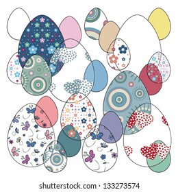 Easter eggs vector illustration