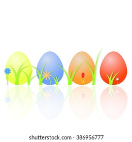 Easter eggs . Vector illustration .