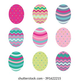 Easter eggs. Vector illustration