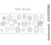 Easter eggs Vector illustration. Black and white  Easter background. Hand drawn vector illustration