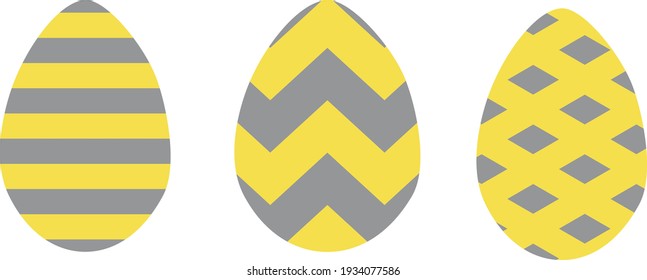 Ilustración vectorial de huevos de Pascua. Color del año 2021.