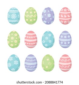 Huevos de Pascua. Diseño de ilustración vectorial. Ornamentos para el diseño de Pascua.
