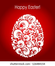 Easter eggs Vector illustration Floral easter egg