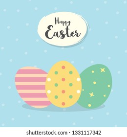 Easter eggs Vector illustration. Happy Easter Day with colorful eggs for Easter holidays invitation card, banner, Flyer design