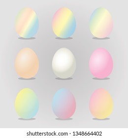 Easter eggs Vector illustration. Happy Easter Day with colorful Pastel eggs for Easter holidays invitation card, banner, Flyer design.