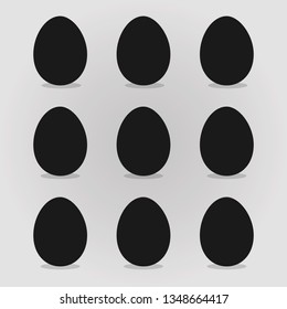 Easter eggs Vector illustration. Happy Easter Day with Black color eggs for Easter holidays invitation card, banner, Flyer design.