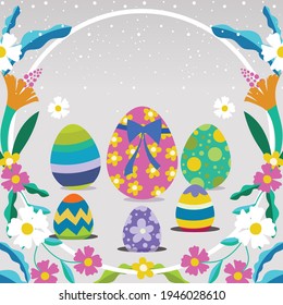 Easter eggs vector illustration. Happy Easter day vector illustration. Easter eggs on white background vector illustration