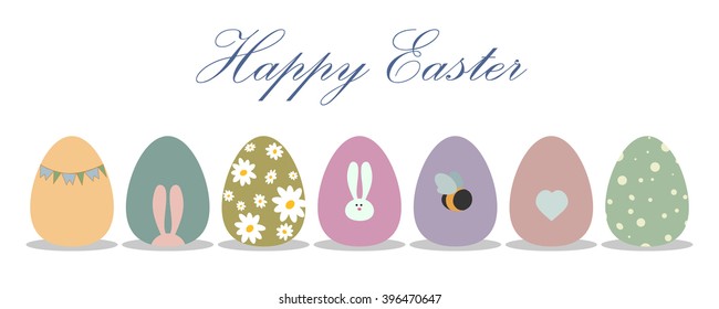 Easter eggs. Vector illustration. Easter eggs vector icons flat style. Easter holidays design. Easter eggs isolated on white background.