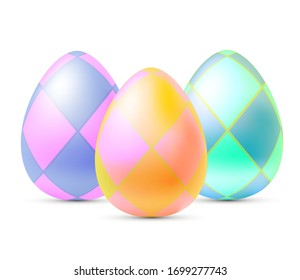 Easter eggs. Vector illustration isolated on white background.