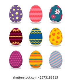 Easter eggs vector illustration set