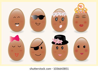  Easter eggs vector image.