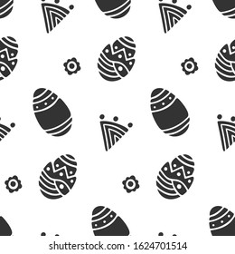 Easter eggs vector, isolated on white background. Seamless pattern image.