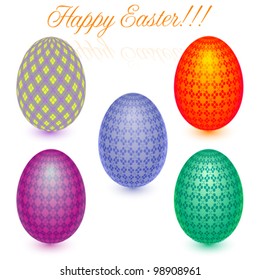 Easter eggs, vector. Isolated on white