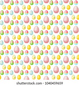 Easter eggs vector seamless pattern background holiday decoration spring celebration traditional greeting illustration.
