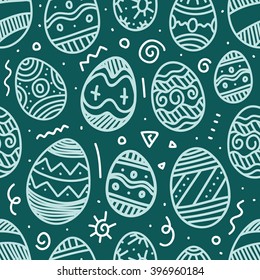 Easter eggs vector seamless pattern