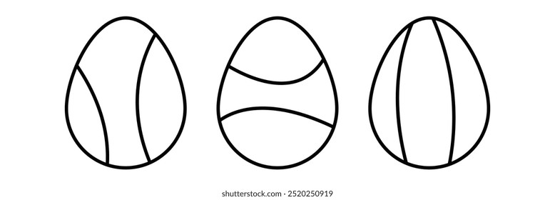 Easter eggs vector set for easter day. Easter egg with decoration patterns. Happy Ester decorated eggs set. Vector isolated. 