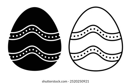 Easter eggs vector set for easter day. Easter egg with decoration patterns. Happy Ester decorated eggs set. Vector isolated. 