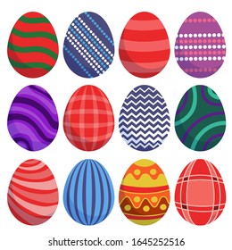 Easter eggs. Vector set, a selection of images. Happy easter - Shutterstock ID 1645252516