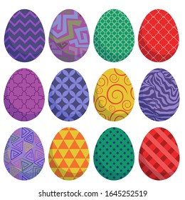 Easter eggs. Vector set, a selection of images. Happy easter