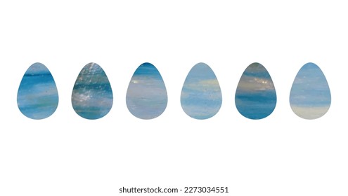 Juego de vectores de huevos de Pascua con textura de acuarela