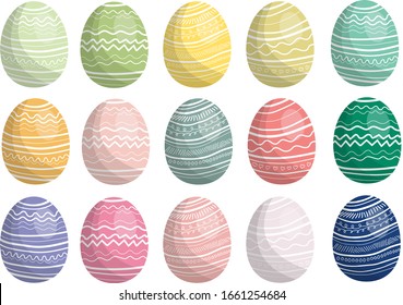 easter eggs with vintage drawing