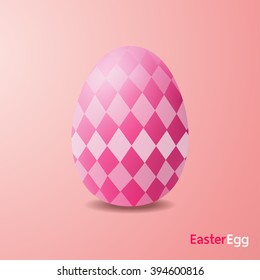 Easter eggs were pattern  painted, Pink color, Realistic style.