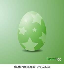 Easter eggs were star painted, gren color, Realistic style.
