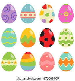 Easter Eggs In White Background