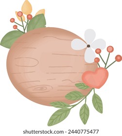Easter eggs with wooden sign . wooden sign decoration