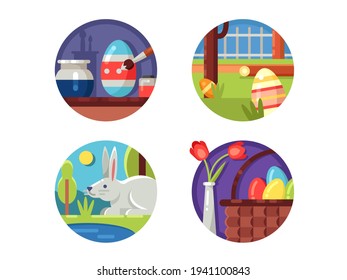 Easter egs vector icons set