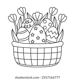 easter element outline coloring printable