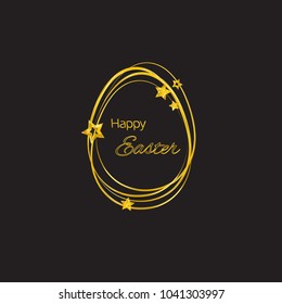 Easter emblem in the shape of egg. Vector concept of greeting card or poster.